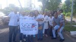 Agora! Enfermeiros protestam no HGE por atraso no salário