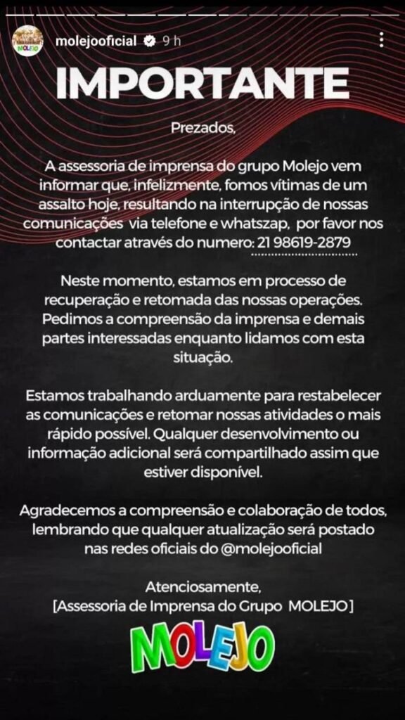 comunicado molejo