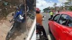 Motociclista perde controle e cai em ribanceira na Paralela