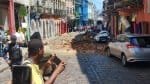 Área é isolada após marquise desabar no Pelourinho