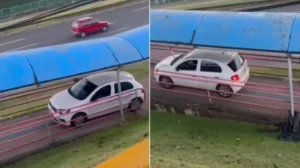 Carro na passarela: PM identifica adolescente como condutor